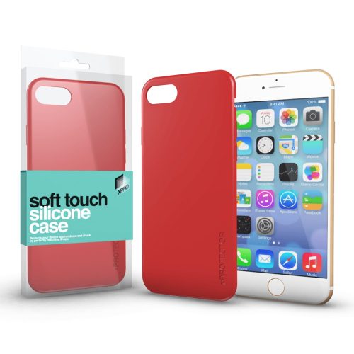 Soft Touch Silicone tok, hátlap piros Apple iPhone 7 / 8 / SE
