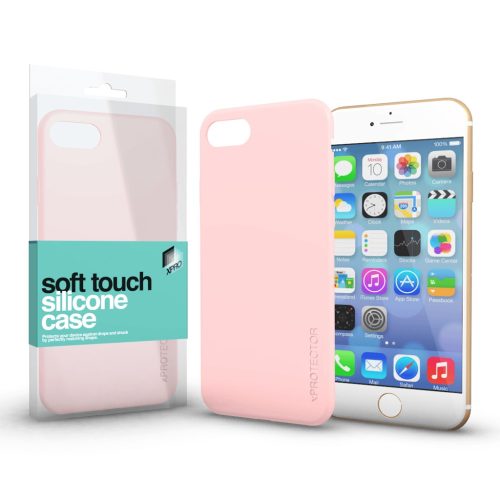 Soft Touch Silicone tok, hátlap rózsaszín Apple iPhone 7 / 8 / SE
