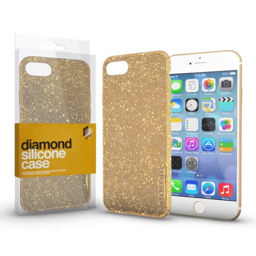 Szilikon csillogós tok (Diamond) Arany Apple iPhone 7 / 8 / SE