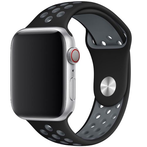Apple Watch FEKETE / SZÜRKE lélegző sportszíj 42 / 44 / 45 / 49 mm