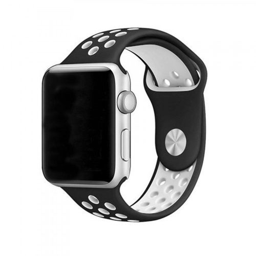 Apple Watch FEKETE / FEHÉR lélegző sportszíj 42 / 44 / 45 mm