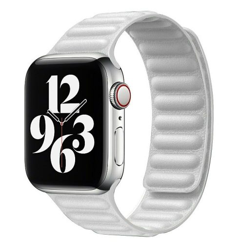 Apple Watch fehér bőrpánt 38 / 40 / 41 mm
