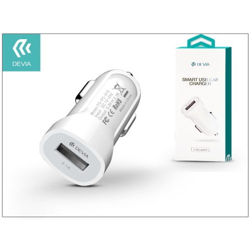 Devia Smart USB Car charger autós töltő adapter fehér