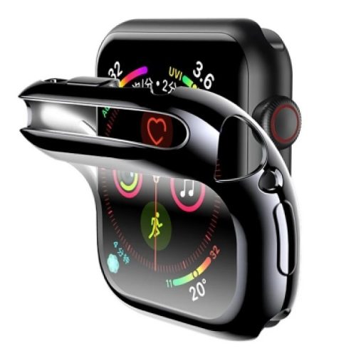 Usams szilikon Apple Watch védőtok kijelzővédővel 40 mm FEKETE