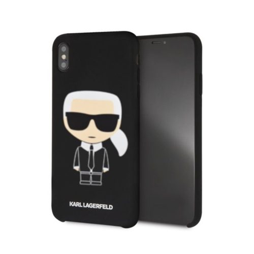 Karl Lagerfeld iPhone XR szilikon soft-touch tok, hátlap FEKETE