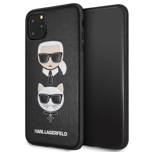 Karl Lagerfeld Karl és Choupette mintás bőrhatású tok, hátlap iPhone 11 Pro Max