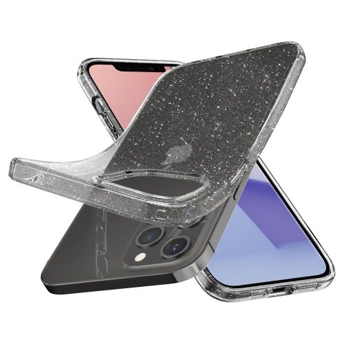 Spigen Liquid Crystal Glitter ütésálló tok, hátlap csillogós átlátszó iPhone 12 / 12 Pro