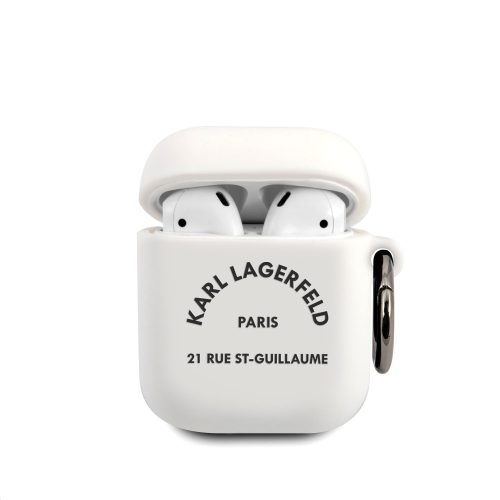 Karl Lagerfeld Paris feliratos Apple Airpods tok FEHÉR