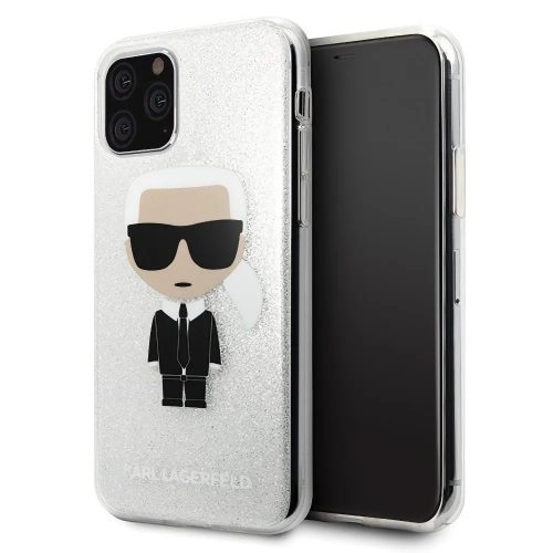 Karl Lagerfeld csillogós Karl mintás szilikon tok, hátlap iPhone 11 Pro