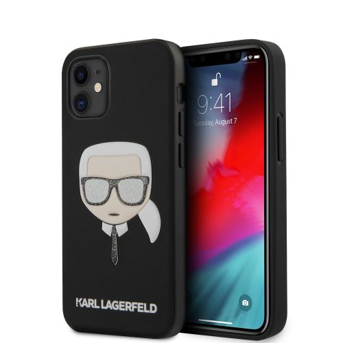 Karl Lagerfeld Karl mintás csillogós tok, hátlap iPhone 12 / 12 Pro