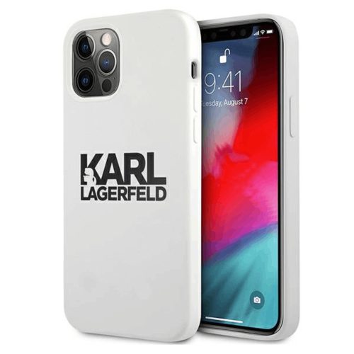 Karl Lagerfeld feliratos tok, hátlap FEHÉR iPhone 12 / 12 Pro