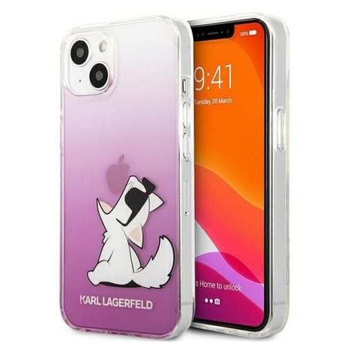 Karl Lagerfeld karl mintás ÁTLÁTSZÓ iPhone 13 Mini tok, hátlap